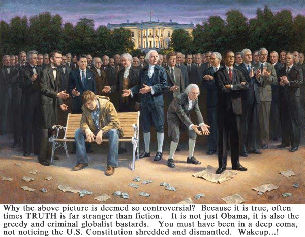 In order to evolve out of and remove our current Republican and Democrat (Republicrats) tyrannical and criminal imperialistic political, economic and social shackles, first we need to get an accurate perspective that: in reality Republicans and Democrats are the two wings of the same brutal bird of prey. The European Union of Nation-Less Corporations and the United States of Nation-Less Corporations have successfully dumb down millions of people and destroyed any and all social upward mobility chances, replacing it with a dismal downward slavery and misery.